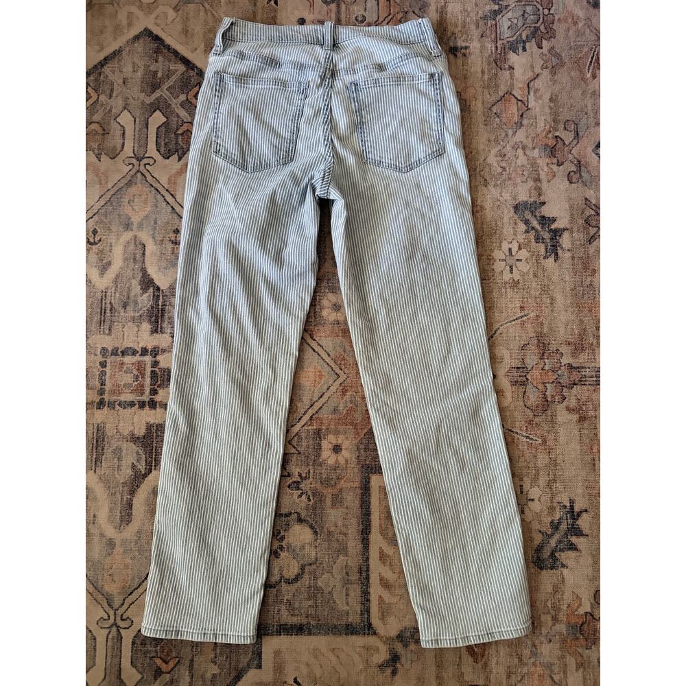 J.Crew High Rise Vintage Straight Jeans Womens 25 Blue White Stripe - Picture 2 of 5